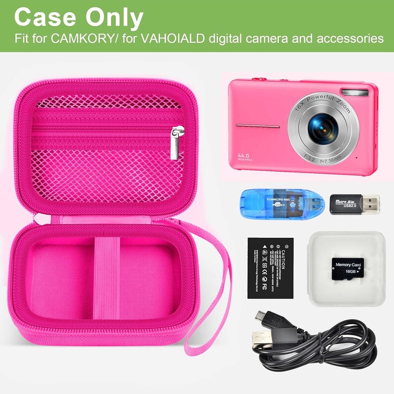 ALKOO حقيبة كاميرا رقمية متوافقة مع VAHOIALD FHD 1080P/ CAMKORY/ KODAK PIXPRO FZ45-BK 16MP Vlogging/ IWEUKJLO/ Nsoela، حامل لبطاقة SD المزيد - (صندوق فقط) - Image 2